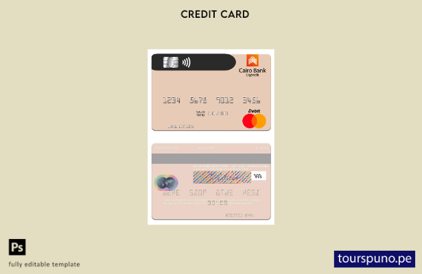listo para imprimir plantilla de mastercard de Uganda Cairo Bank Uganda